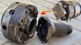 A Sinotruck Broken Differential Splines Axle Meticulously Repaired From Hand Of Sanctified Mechanic