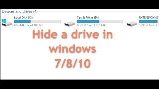 how to hide a drive in windows 7/8/10