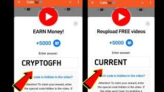 EARN Money! Cats Code | Reupload FREE videos Cats Code | cats all video code today