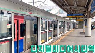 경의중앙선 디지털미디어시티역의 전동차들 / D.M.C station trains