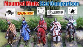 Comparison: FIVE Miniature (Mounted) Manufacturers Sizes