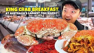 MASSIVE Tasmanian King Crab  & LOBSTER NOODLES  for BREAKFAST at Australia’s LARGEST Fish Market