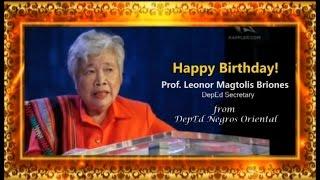 Happy Birthday Prof.  Leonor Magtolis Briones, DepEd Secretary