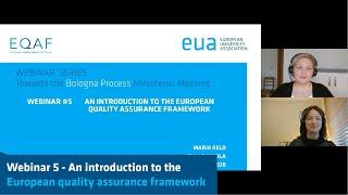 Bologna Process webinar #5: An introduction to the European quality assurance framework