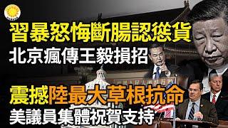 習震怒悔斷腸！自認慫貨？北京瘋傳王毅損招 震撼！中國最大草根抗命 美議員集體祝賀支持 報復社會激增 中國3個大城市同一天 傷亡滿地【阿波羅網】