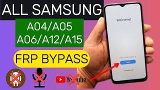 All Samsung A04/A05/A06/A12/A15  FRP Bypass || Google Account Remove Final Method 2024 