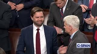 JD VANCE reacts as Kamala Harris announces Trump win in Congress ISOLATED CAMERA on VANCE 1-6-2025