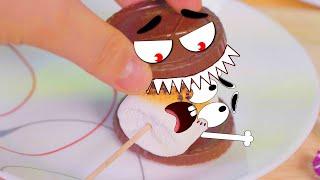 Funny Marshmallow Secret Life Of Fruits and Vegetables Doodles Animation|3D Cute Food Talking Things