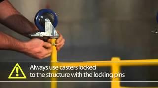 How to Set Up Metaltech Jobsite Series 4' Folding Scaffold  With Tool Shelf and Safety Rail