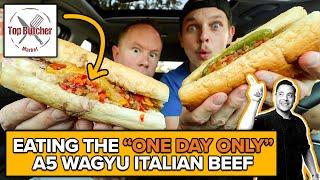 Eating An Italian Beef Sandwich But With A5 Wagyu Beef From Japan | Top Butcher in Chicago, IL 