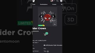 ( Limited UGC Item ) How to get Spider Crown ROBLOX ( 2023 ) DeanOfficial YT