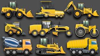 Learning Construction Vehicles for Kids - Construction Equipment Bulldozers Dump Trucks Excavators