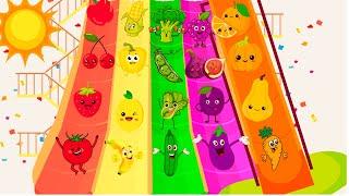 Learn COLORS with Fruits and Veggies / Colors for Kids / Nursery Rhymes