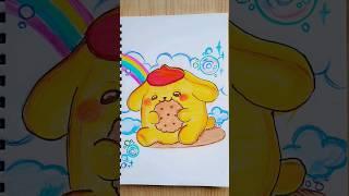 Drawing Pompompurin  #pompompurin #sanriocharacters #sanrio #cute #kawaii #music #art #puri#pompom