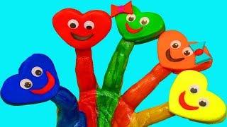 Learn colors Draw on the hand Paint Сlay Play-Doh Educational song Finger family Nursery rhymes