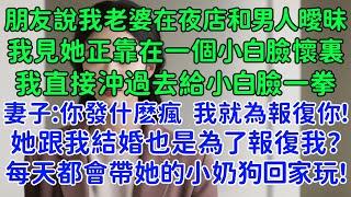 離婚吧！朋友說我老婆在夜店和男人曖昧，我見她正靠在一個小白臉懷裏，我直接沖過去給小白臉一拳。妻子：你發什麼瘋，我就為報復你！她跟我結婚也是為了報復我？每天都會帶著她的小奶狗回家玩。