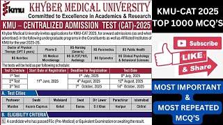 KMU-CAT 2025 -26 TEST PREPARATION-1a | kmucat 2025 | kmupdates #exam #kmucat #test #medical #quiz