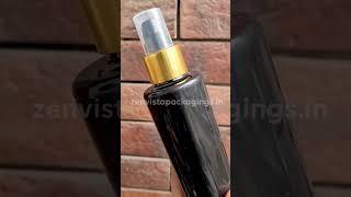 Zenvista Packagings: Empty Black Color Premium Pet Bottles With Gold Plated Black Lotion Pump[ZMK39]