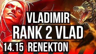 VLADIMIR vs RENEKTON (TOP) | Rank 2 Vlad, 8/0/3, Legendary, 800+ games | EUW Challenger | 14.15