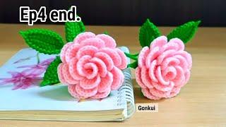 Ep4 end. AssemblyCrochet Small Petal Rose Flower Tutorial step by step | Crochet Flower Bouquet