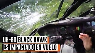 Impactado helicóptero Black Hawk del Ejército de Colombia en operaciones