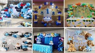 Theme Based Birthday Decoration ideas for Baby Boy //blue theme Birthday Decoration Ideas at Home