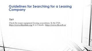 How to Find the Best Equipment Leasing Company