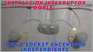 Como Instalar 1 Interruptor DOBLE  fijo con  2 FOCOS encendido INDEPENDIENTES /Electricidad Básica