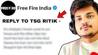 Free Fire FINALLY Reply To TSG RITIK?! | Two Side Gamers Expose Garena, Desi Gamer Reply