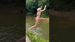 She was too scared to jump!  #cliffjumping #adrenaline #adventure